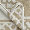 Ręcznik kąpielowy 50x90 cm bawełniany kolor jasnobeżowy zdobiony motywem geometrycznym KALANI