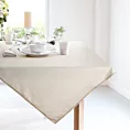 Bieżnik na stół kremowy 85x85 cm LACE z szampańskim haftowanym zdobieniem
