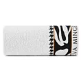 Ręcznik kąpielowy 50X90 cm bawełniany kolor biały z designerską bordiurą 485g/m2 EVA 6 Eva Minge