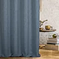 Zasłona szyta na taśmie 5 cm niebieska o naturalnym, luźnym splocie w stylu eko