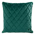 Poduszka 50 x 50 cm ciemnoturkusowa pikowana we wzór karo z ozdobną wypustką na brzegach VELVET 28