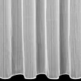 Firana szyta na flexach biała z drobnej siatki w pionowe prążki, wykończona obciążnikiem