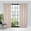 Zasłona beżowa z welwetu wytłaczanego w liście 140x250 cm przelotka  -  OCTAVIA