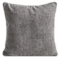 Poszewka na poduszkę 45x45 cm srebrna z szenilowej tkaniny zdobiona ozdobnym sznurem CARA