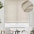 Roleta rzymska beżowa z gładkiej matowej etaminy o naturalnym splocie
