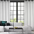 Zasłona biała z żakardowym geometrycznym wzorem z matowego welwetu 140x250 cm przelotka - ISLA