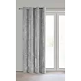 Zasłona szara o szenilowej strukturze 140x250 cm przelotka - NESKA