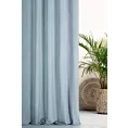Zasłona szyta na taśmie 5 cm błękitna z miękkiej półmatowej tkaniny welwetowej
