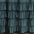 Zasłona welwetowa morska zdobiona falbanami 140x270 taśma - CHARLOTTE 1