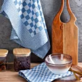 Komplet ściereczek kuchennych 2szt 50x70 cm bawełniany kolor niebieski zdobionych motywem szachownicy 200 g/m2 MAURO
