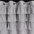 Zasłona srebrna zdobiona falbanami z moherowej tkaniny 140x250 cm przelotka - AGIS