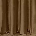 Zasłona szyta na taśmie 5 cm jasnobrązowa z tkaniny welwetowej w pionowe prążki, wykończona obciążnikiem