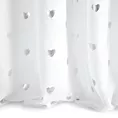 Firana biało, srebrzysta z nadrukowanymi serc 140x250 cm przelotka BENAY