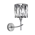 Kinkiet - lampa ścienna do salonu transparentno, srebrna KRYSTAL zdobiona kryształkami