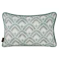 Poduszka 45 x 35 cm bawełniana mietowa z dwustronnym nadrukiem i kontrastującą wypustką na brzegach MIRO