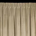 Zasłona welwetowa jasnobeżowa, troczek w zestawie 140x300 cm taśma - ANTARA