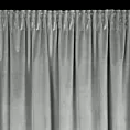 Zasłona welwetowa jasnoszara, troczek w zestawie140x300 cm taśma - ANTARA