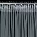Zasłona welwetowa grafitowa, troczek w zestawie140x300 cm taśma - ANTARA