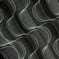 Zasłona czarno, zielona z wzorem pionowych fal, z welwetu 140x250 cm przelotka - POLA