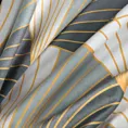Zasłona welwetowa, biało szara ze złotym wzorem 140x250 cm przelotka - GINA - Design 91