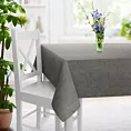 Obrus szyty popielaty z miękkiej w dotyku tkaniny szenilowej
