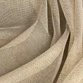 Firana szyta na taśmie 5 cm beżowa z drobnej, matowej siateczki o naturalnym wyglądzie, wykończona obciążnikiem