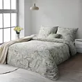 Pościel 220x200 cm satyna bawełniana kolor jasno stalowy, beżowy z eleganckim wzorem roślinnym SPRING 64