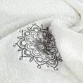 Zestaw ręczników bawełnianych na prezent 3 szt kolor biały, grafitowy z haftowanym motywem rozety 380g/m2 ROSETTE
