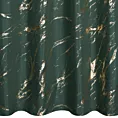 Zasłona ciemnozielono, złocista zdobiona nadrukiem marmurku 140x250 cm przelotka LANI