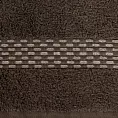 Ręcznik kąpielowy 70x140 cm bawełniany kolor brązowy z przeplataną bordiurą 500 g/m2 RIVA