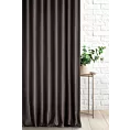 Zasłona szyta na taśmie 8 cm ciemnobrązowa z jednokolorowej gładkiej tkaniny