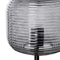 Lampa stołowa nocna grafitowa ARON nowoczesna ze szklanym tłoczonym abażurem