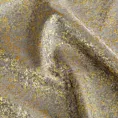 Zasłona szyta na taśmie 5 cm DORIANA srebrno musztardowa z tkaniny o dwukolorowym nieregularnym wzorze