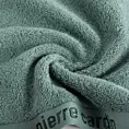 Ręcznik kąpielowy 50x90 cm bawełniany kolor ciemnomiętowy z żakardową bordiurą 430 g/m2 EVI Pierre Cardin