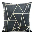 Poszewka na poduszkę 45x45 cm welwetowa granatowa z nadrukiem geometrycznym BLINK 29