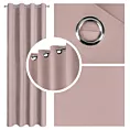 Zasłona różowa z tkaniny welurowej 160x300 cm przelotka - Dora