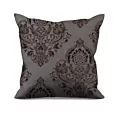 Poszewka szyta grafitowa tkanina w ornamentowy wzór, z dodatkiem połyskującej nici