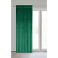 Zasłona ciemnozielona z welwetowej tkaniny zdobiona głębokimi fałdami i guzikami 85x250 cm (wymiar podany na gotowo) szelki - ALITA