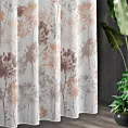 Tkanina firanowa matowy batyst, z malarskim kwiatowym nadrukiem, półtransparentny, wykończony obciążnikiem