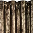Zasłona welwetowa czarno, szampańska zdobiona lśniącym nadrukiem 140x250 cm przelotka - EMILA