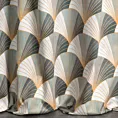 Zasłona welwetowa stalowo jasnoszara ze złotym wzorem 140x250 cm przelotka - GINA - Design 91