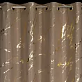 Zasłona brązowo, złocista zdobiona nadrukiem marmurku 140x250 cm przelotka LANI