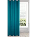 Zasłona ciemnoturkusowa z gładkiej matowej tkaniny zaciemniającej 135x250 cm przelotka - BLACKOUT