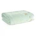 Ręcznik kąpielowy 50x90 cm bawełniany kolor miętowy zdobiony haftem różyczek DALIA