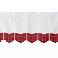 Tkanina firanowa zazdrostka, etamina z motywem świątecznej kraty
