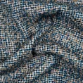 Zasłona szyta na taśmie 5 cm granatowa z tkaniny typu bukla z efektem melanżu
