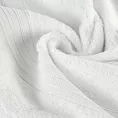 Ręcznik kąpielowy 50x90 cm bawełniany kolor biały zdobiony bordiura w paski 550 g/m2 AURA