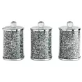 Komplet VENTOSA 3 szt pojemników do przechowywania z kryształkami, w stylu glamour