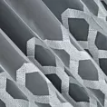 Firana szyta na taśmie 5 cm biało srebrna z miękkiej tkaniny z geometrycznym wzorem, haftowanym błyszczącą nicią Italissima Eva Minge