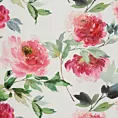 Zasłona biało, różowa z malarskim motywem kwiatów 140x250 cm przelotka - PETRA